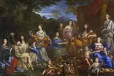 Louis XIV and the Royal Family as Divinities on Mt. Olympus-Jean Nocret-Framed Giclee Print