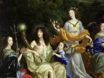 La Famille de Louis XIV en 1670 représentée en Travestis mythologiques-Jean Nocret-Mounted Giclee Print