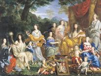 Louis XIV and the Royal Family as Divinities on Mt. Olympus-Jean Nocret-Framed Giclee Print