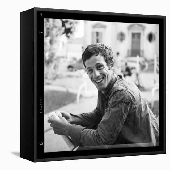 Jean-Paul Belmondo, Posing Near the Seine, Paris-Marcel Begoin-Framed Stretched Canvas