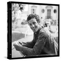 Jean-Paul Belmondo, Posing Near the Seine, Paris-Marcel Begoin-Stretched Canvas