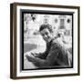 Jean-Paul Belmondo, Posing Near the Seine, Paris-Marcel Begoin-Framed Photographic Print