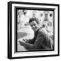 Jean-Paul Belmondo, Posing Near the Seine, Paris-Marcel Begoin-Framed Photographic Print