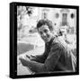 Jean-Paul Belmondo, Posing Near the Seine, Paris-Marcel Begoin-Framed Stretched Canvas