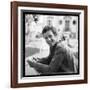 Jean-Paul Belmondo, Posing Near the Seine, Paris-Marcel Begoin-Framed Photographic Print