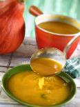 Pumpkin Soup Being Poured into Soup Plates-Jean-Paul Chassenet-Photographic Print