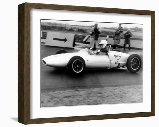 Jean-Paul Getty, American Industrialist and Art Collector Training on His Lotus February 6, 1962-null-Framed Photo