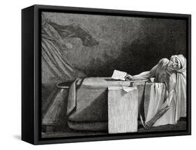 Jean-Paul Marat (1743-1793), Death of Marat-Leopold Flameng-Framed Stretched Canvas