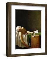 Jean Paul Marat, politician and publicist, dead in his bathtub, assassinated in 1793.-Jacques Louis David-Framed Giclee Print