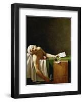 Jean Paul Marat, politician and publicist, dead in his bathtub, assassinated in 1793.-Jacques Louis David-Framed Giclee Print