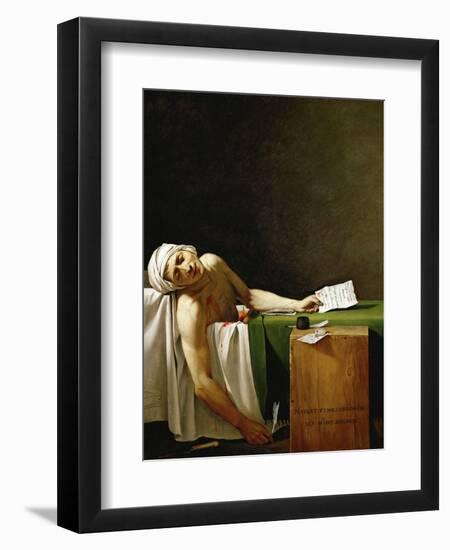 Jean Paul Marat, politician and publicist, dead in his bathtub, assassinated in 1793.-Jacques Louis David-Framed Giclee Print