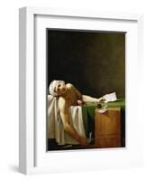 Jean Paul Marat, politician and publicist, dead in his bathtub, assassinated in 1793.-Jacques Louis David-Framed Giclee Print