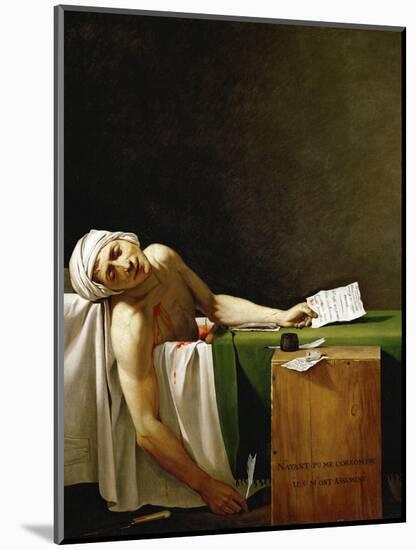 Jean Paul Marat, politician and publicist, dead in his bathtub, assassinated in 1793.-Jacques Louis David-Mounted Giclee Print