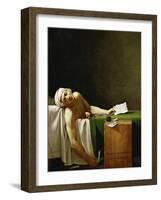 Jean Paul Marat, Politician, Dead in His Bathtub, Assassinated by Charlotte Corday in 1793-Jacques-Louis David-Framed Giclee Print