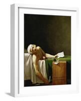 Jean Paul Marat, Politician, Dead in His Bathtub, Assassinated by Charlotte Corday in 1793-Jacques-Louis David-Framed Giclee Print