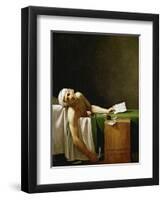 Jean Paul Marat, Politician, Dead in His Bathtub, Assassinated by Charlotte Corday in 1793-Jacques-Louis David-Framed Premium Giclee Print