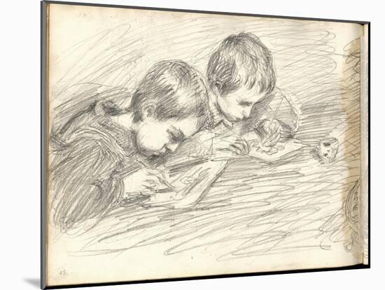 Jean-Pierre Hoschede (1877-1961) and Michel Monet (1878-1966) Drawing (Pencil on Paper)-Claude Monet-Mounted Giclee Print