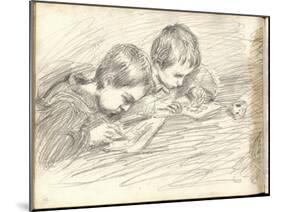 Jean-Pierre Hoschede (1877-1961) and Michel Monet (1878-1966) Drawing (Pencil on Paper)-Claude Monet-Mounted Giclee Print