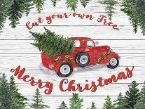 Vintage Red Truck Christmas-B-Jean Plout-Giclee Print
