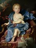 Louis XV (1710-1774) roi de France, âgé de 9 ans, en costume royal, assis sur le trône-Jean Ranc-Giclee Print