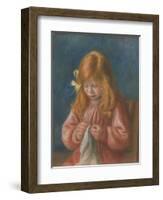 Jean Renoir Sewing, 1899-1900-Pierre-Auguste Renoir-Framed Giclee Print