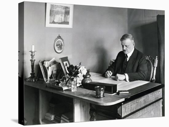 Jean Sibelius in His Studio, 1915-null-Stretched Canvas