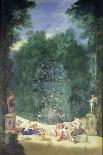 The Groves of the Versailles. View of the Fountain of Enceladus with the Feast of Lycaon (Oil on Ca-Jean the Younger Cotelle-Giclee Print