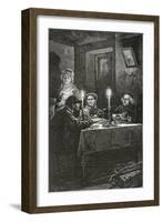 Jean Valjean Is Received and Cared for by Bishop Myriel, 19th Century-Frederic Lix-Framed Giclee Print