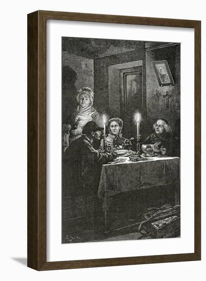 Jean Valjean Is Received and Cared for by Bishop Myriel, 19th Century-Frederic Lix-Framed Giclee Print