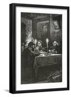 Jean Valjean Is Received and Cared for by Bishop Myriel, 19th Century-Frederic Lix-Framed Giclee Print