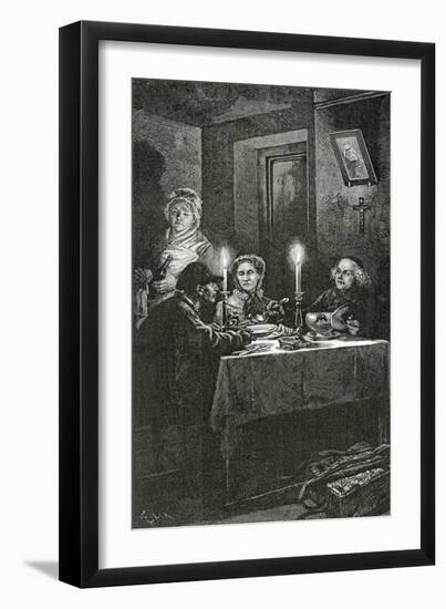 Jean Valjean Is Received and Cared for by Bishop Myriel, 19th Century-Frederic Lix-Framed Giclee Print