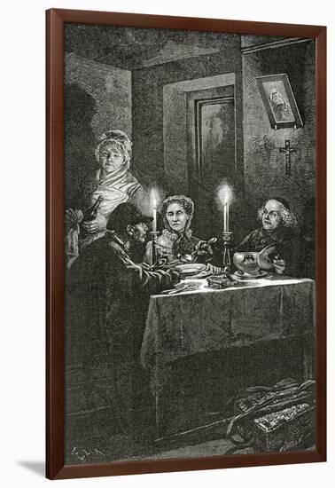 Jean Valjean Is Received and Cared for by Bishop Myriel, 19th Century-Frederic Lix-Framed Giclee Print