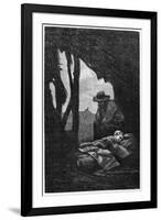 Jean Valjean Watching over Cosette Asleep, Illustration from 'Les Miserables' by Victor Hugo-Gustave Brion-Framed Giclee Print