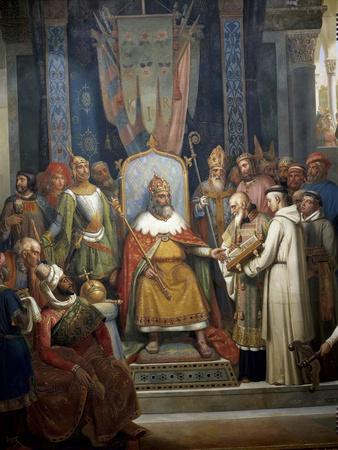 Charlemagne Receives Alcuin of York