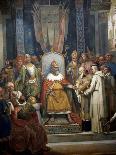 Charlemagne Receives Alcuin of York-Jean-Victor Schnetz-Mounted Art Print