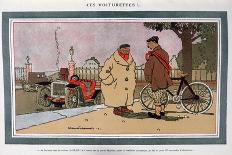 The New Chauffeur, French Motoring Cartoon, 1913-Jean Villemot-Giclee Print