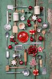 Country Style or Wooden Vintage Christmas Background for Kitchen and Menu Decoration.-Jeanette Dietl-Photographic Print