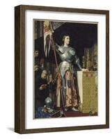 Jeanne d'Arc au sacre du roi Charles VII dans la cathédrale de Reims-Jean-Auguste-Dominique Ingres-Framed Giclee Print