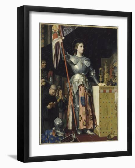 Jeanne d'Arc au sacre du roi Charles VII dans la cathédrale de Reims-Jean-Auguste-Dominique Ingres-Framed Giclee Print