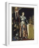 Jeanne d'Arc au sacre du roi Charles VII dans la cathédrale de Reims-Jean-Auguste-Dominique Ingres-Framed Giclee Print