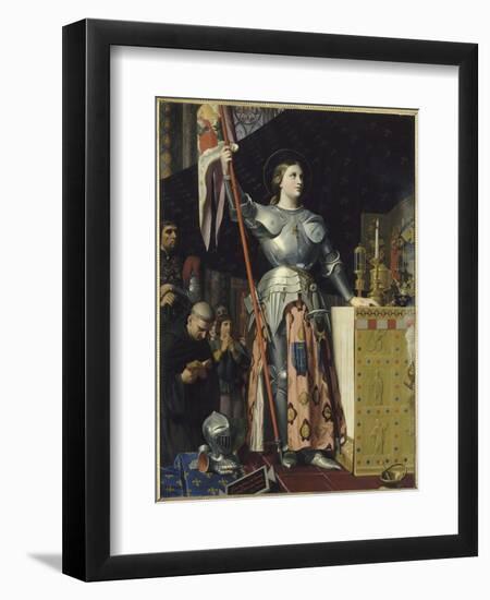 Jeanne d'Arc au sacre du roi Charles VII dans la cathédrale de Reims-Jean-Auguste-Dominique Ingres-Framed Premium Giclee Print