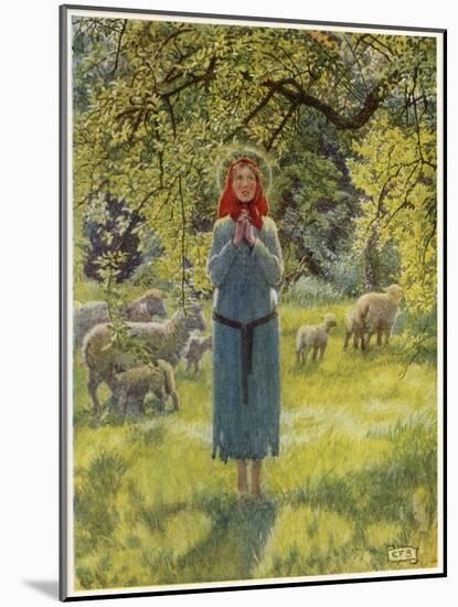 Jeanne D'Arc Hearing Her "Voices" While Minding Her Sheep at Domremy-Eleanor Fortescue Brickdale-Mounted Art Print