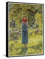 Jeanne D'Arc Hearing Her "Voices" While Minding Her Sheep at Domremy-Eleanor Fortescue Brickdale-Framed Stretched Canvas