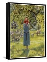 Jeanne D'Arc Hearing Her "Voices" While Minding Her Sheep at Domremy-Eleanor Fortescue Brickdale-Framed Stretched Canvas