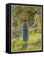 Jeanne D'Arc Hearing Her "Voices" While Minding Her Sheep at Domremy-Eleanor Fortescue Brickdale-Framed Stretched Canvas