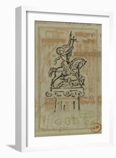 Jeanne d'Arc (projet de statue équestre)-Gustave Moreau-Framed Giclee Print