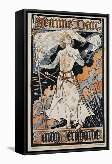 Jeanne D'Arc - Sarah Bernhardt Theater Poster-Eugene Grasset-Framed Stretched Canvas