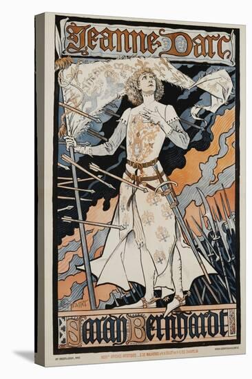 Jeanne D'Arc - Sarah Bernhardt Theater Poster-Eugene Grasset-Stretched Canvas