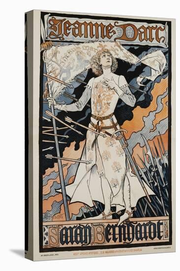 Jeanne D'Arc - Sarah Bernhardt Theater Poster-Eugene Grasset-Stretched Canvas