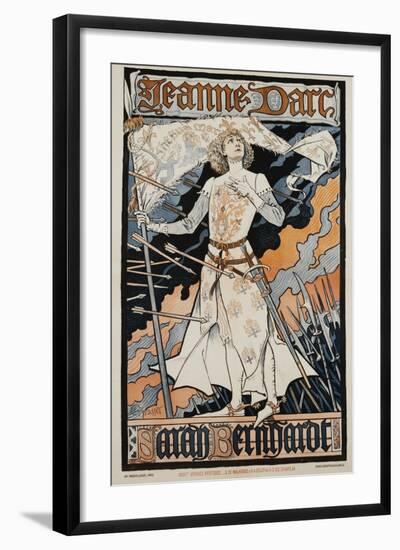 Jeanne D'Arc - Sarah Bernhardt Theater Poster-Eugene Grasset-Framed Giclee Print